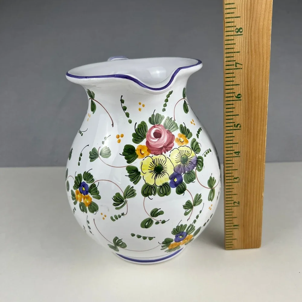 VTG Pitcher Made in Italy L. Pardi Floral Pitcher 7.5